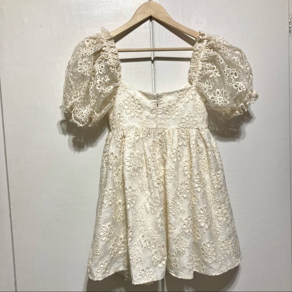 Lovers + Friends Vista Mini Dress, White Eyelet Babydoll, Size XXS - Picture 7 of 12